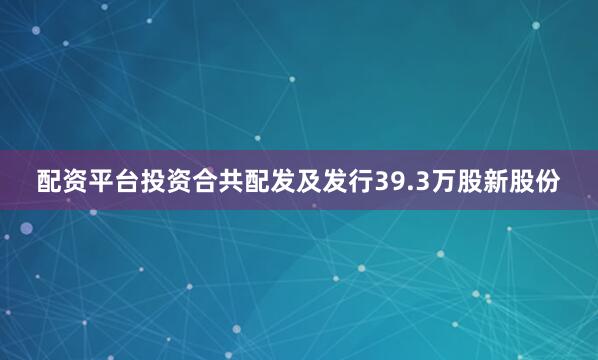 配资平台投资合共配发及发行39.3万股新股份